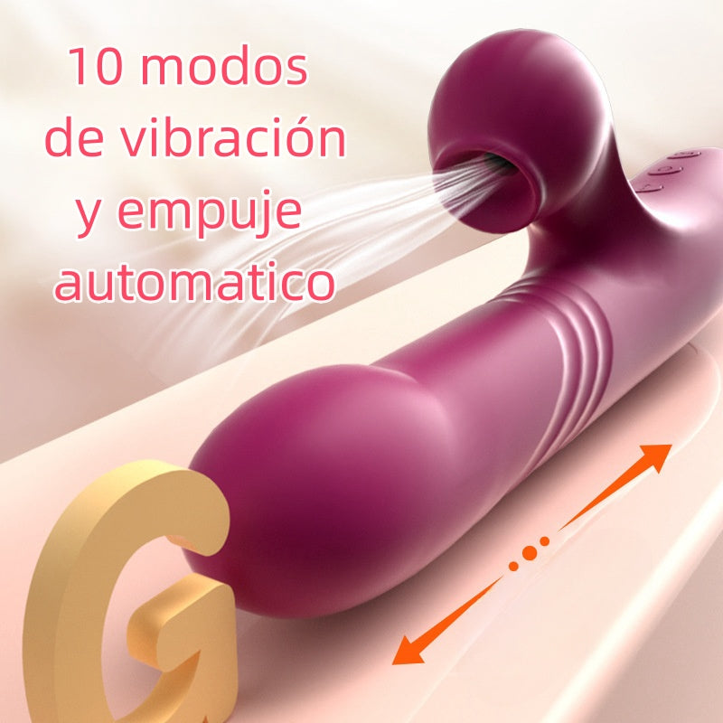 Vibrador de empuje | Succión | 10+10 modos | 24cm x 3.6cm | Recargable-usb | B60