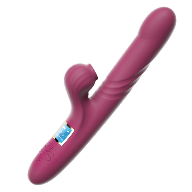 Vibrador de empuje | Succión | Calefacción | Pantalla LCD | Recargable-usb | 24cm x 3.6cm | B59