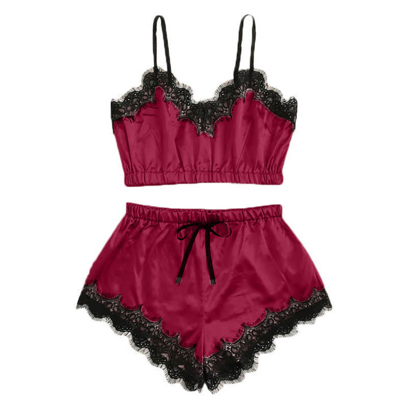 Pijama | 2 piezas | Rojo Negro Blanco Rosado | S M XL XXL XXXL XXXXL | 03