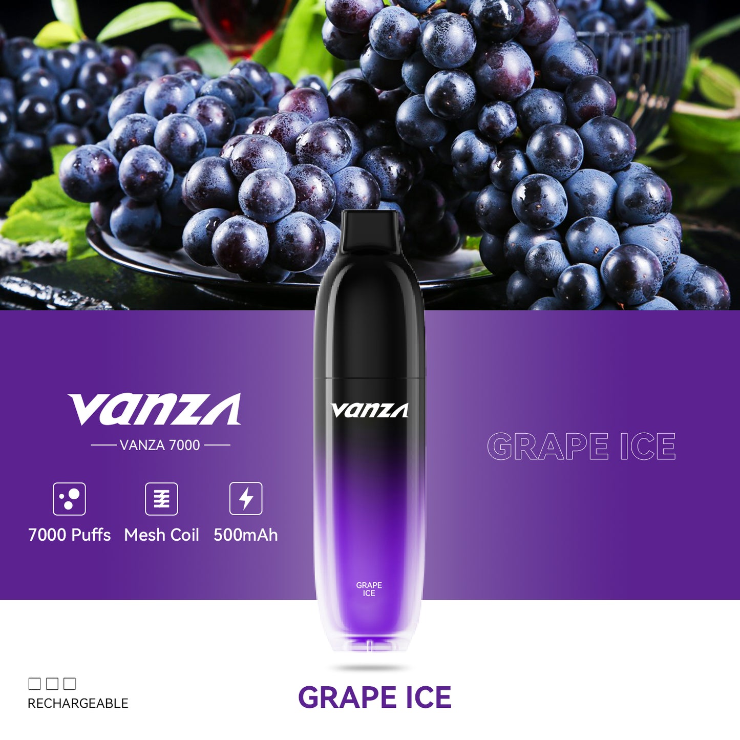 Vanza 7000 puff | 12ml | 7 sabores | Recargable