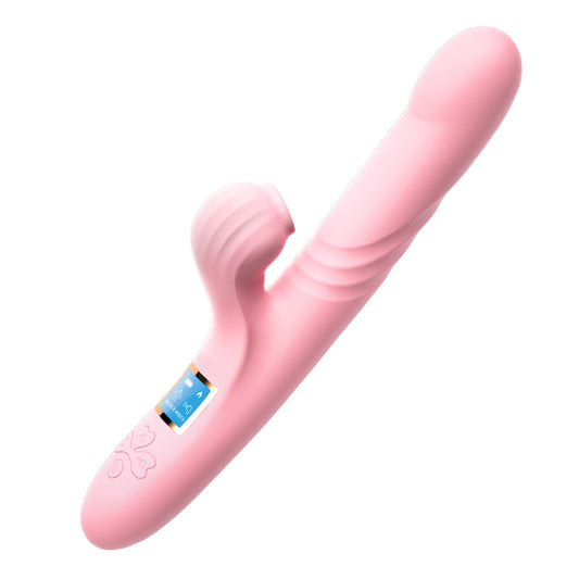 Vibrador de empuje | Succión | Calefacción | Pantalla LCD | Recargable-usb | 24cm x 3.6cm | B59