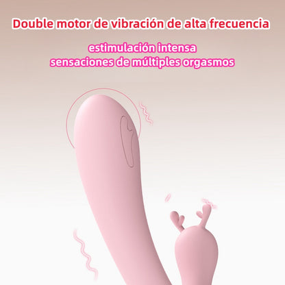 Vibrador | Double motor | 10 modos | 23cm x 4.5cm | Recargable-usb | C111