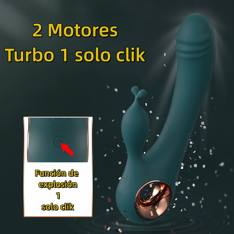 Vibrador | 2 motores | Turbo 1 toque | 10 Modos | 19cm x 3.5cm | Recargable-usb | C95