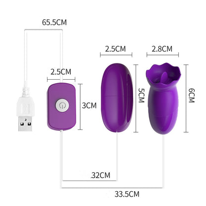 Huevito | 2 Vibrador con lamer | Conexión USB directa | 5cm x 2.5cm | C85