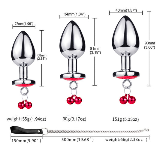 Butt Plug - Tapón Anal | Cascabeleo | Cuerda de tracción | M/L | Rojo | A7